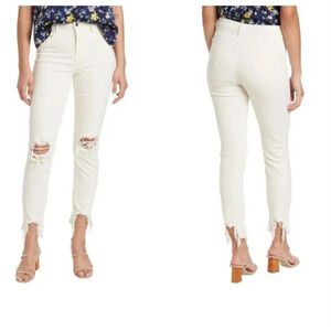 L'Agence NWOT Vintage White High Line High Rise Distressed Skinny Jeans Size 26
